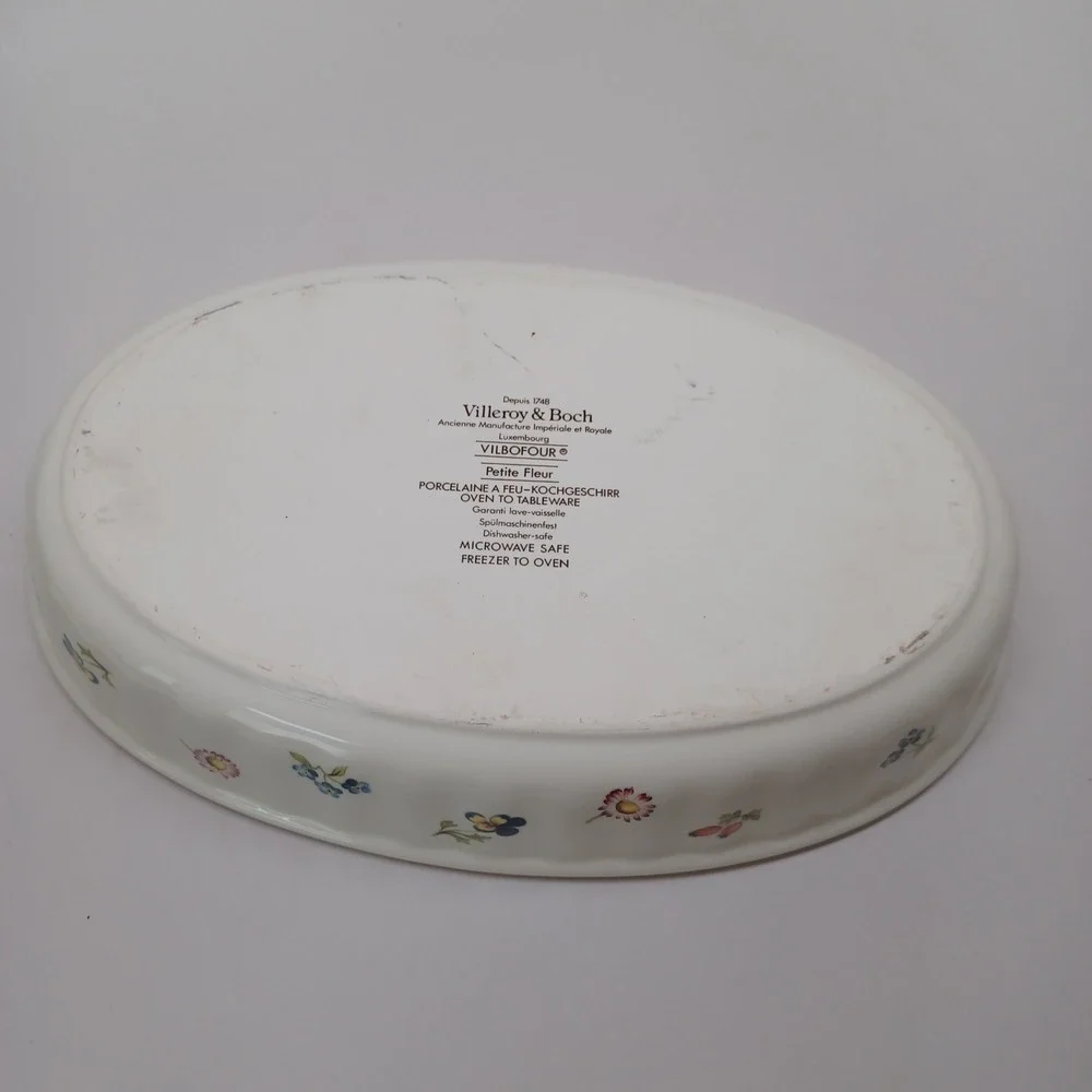 Villeroy & Boch Petite Fleur Vilbofour Oval Baker Porcelain Floral Casserole 10